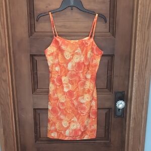 Joules Orange Rose Print Dress See Measurements